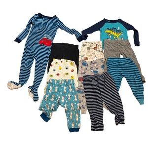 Toddler Blue Striped One-Piece and Pajama Pants (AB5)